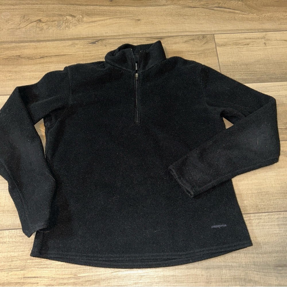 Patagonia Capiline Fleece 1/4 Zip Black Outdoors Hiking Camping Gorpcore Kids S